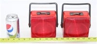 (2) RED EVEREADY LIGHTS - 2 MODES