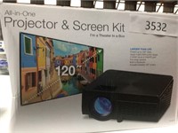 Memorex All-in-one projector & screen set
