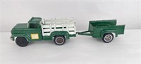 Hubley Stake Pickup Truck And Trailer Toy