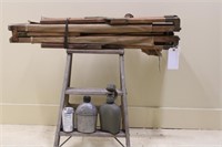 VINTAGE ARMY COT & (2) WATER CANTEENS