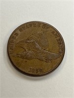 1858 Flying cent BU