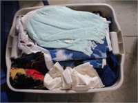 rubbermaid bin, blankets, fabric and more
