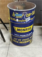 Monroe Shocks Advertising 55 Gallon Metal Drum