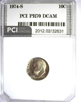1974-S Dime PCI PR-70 DCAM LISTS FOR $200