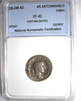 238-244 AD Roman NNC XF-40 AR Antoninianus