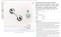 GreenChief Suction Grab Bar -Shower Handle