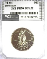 1989-S Congress 50c PCI PR-70 DCAM LISTS FOR $225