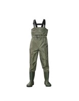 Adult PVC Bootfoot Chest Waders, Green - Size 12