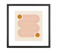 Framed Abstract Sun Line Print 21.5"x21.5"