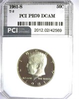 1981-S T-2 Kennedy PCI PR-70 DCAM LISTS FOR $450