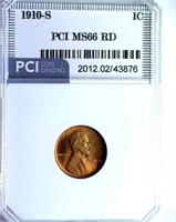 1910-S Cent PCI MS-66 RD LISTS FOR $1550
