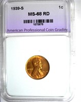 1939-S Cent APCG MS-68 RD Lists For $10000