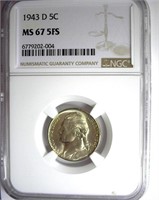 1943-D Nickel NGC MS-67 5FS LISTS FOR $150