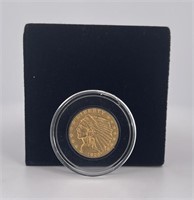 1925 D Indian Head $2 1/2 Gold Coin