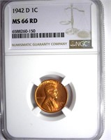 1942-D Cent NGC MS-66 RD
