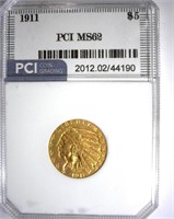 1911 Gold $5 PCI MS-62 LISTS FOR $1100