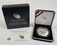 U.S. Mint 2014 Baseball Hall of Fame Silver Dollar