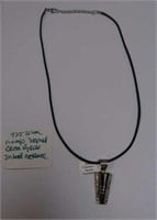 925 Navajo Signed Back Pyrite Inlaid Necklace