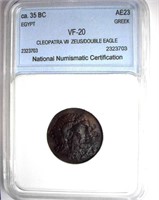 CA. 35 BC Cleopatra VII NNC VF-20 AE23