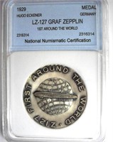1929 White Medal NNC LZ-127 GRAF ZEPPLIN GERMANY