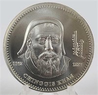 2002 Mongolia 1000 Togrog Sterling Silver Coin