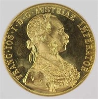 1915 Austria 4 Ducat .986 Gold Coin