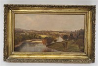 Old Landscape Oil Painting Possibly Hudson River