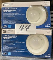 Pair New 4" White Recessed LED Kits