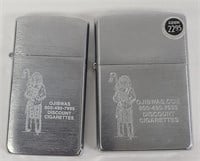 2002 & 2006 Slim Zippo Unfired Ojibwas Lighters