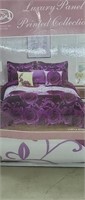 NEW Purple Rose, King Size, 7 pc Comforter Set