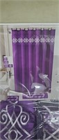NEW 18pc Embroidered Bath Mat Set, Purple