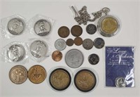 Lot of Medals, Tokens & Some Coins