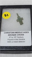 CHRISTIAN MIDDLE AGES BRONZE CROSS 5TH TO 15TH CEN