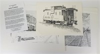3 Pencil Ink Railroad Theme Prints