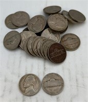 29 Jefferson Nickels 1946-47