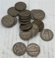 20 Jefferson nickels 1948-49