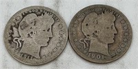 2 Barber quarters 1901 and 1911