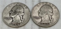 (2) 1939 Washington quarters