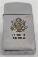 1972 Slim Zippo Lighter Ft Chaffee, Arkansas