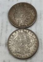 2 Morgan dollars 1921d and s