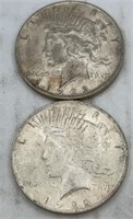 (2) 1922 peace dollars