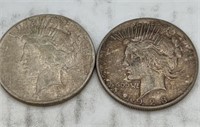 (2) 1923s peace dollars