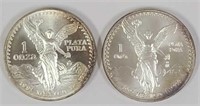 1991 & 93 Mexican 1 Oz. Libertad Coins