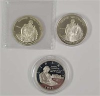 3 Silver Proof U.S. Commem Half Dollars