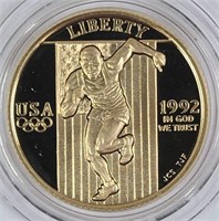 1992-W Olympic Games 5 Dollar Proof Gold Coin