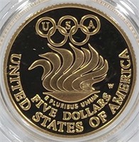 1988-W Olympic Games 5 Dollar Proof Gold Coin