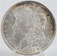 1921-D U.S. Morgan Silver Dollar AU/UNC
