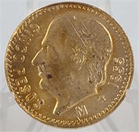 1955 Mexico 5 Pesos Gold Coin