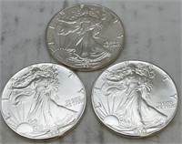 (3) 1987 Silver American Eagle