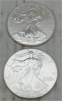 (2) 2000 American Silver Eagle